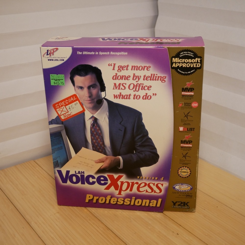 NOS VoiceXpress Professional Version 4 - Lernout + Hauspie‎ for Windows 1999 CD